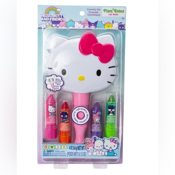 🆕 Hello Kitty And Friends  Set 4-Piece Lip Balm & Mirror🆕 - Picture 1 of 6